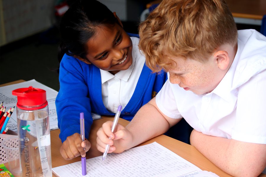 english-writing-pic purple pens peer assessment at horton kirby primary school in english class