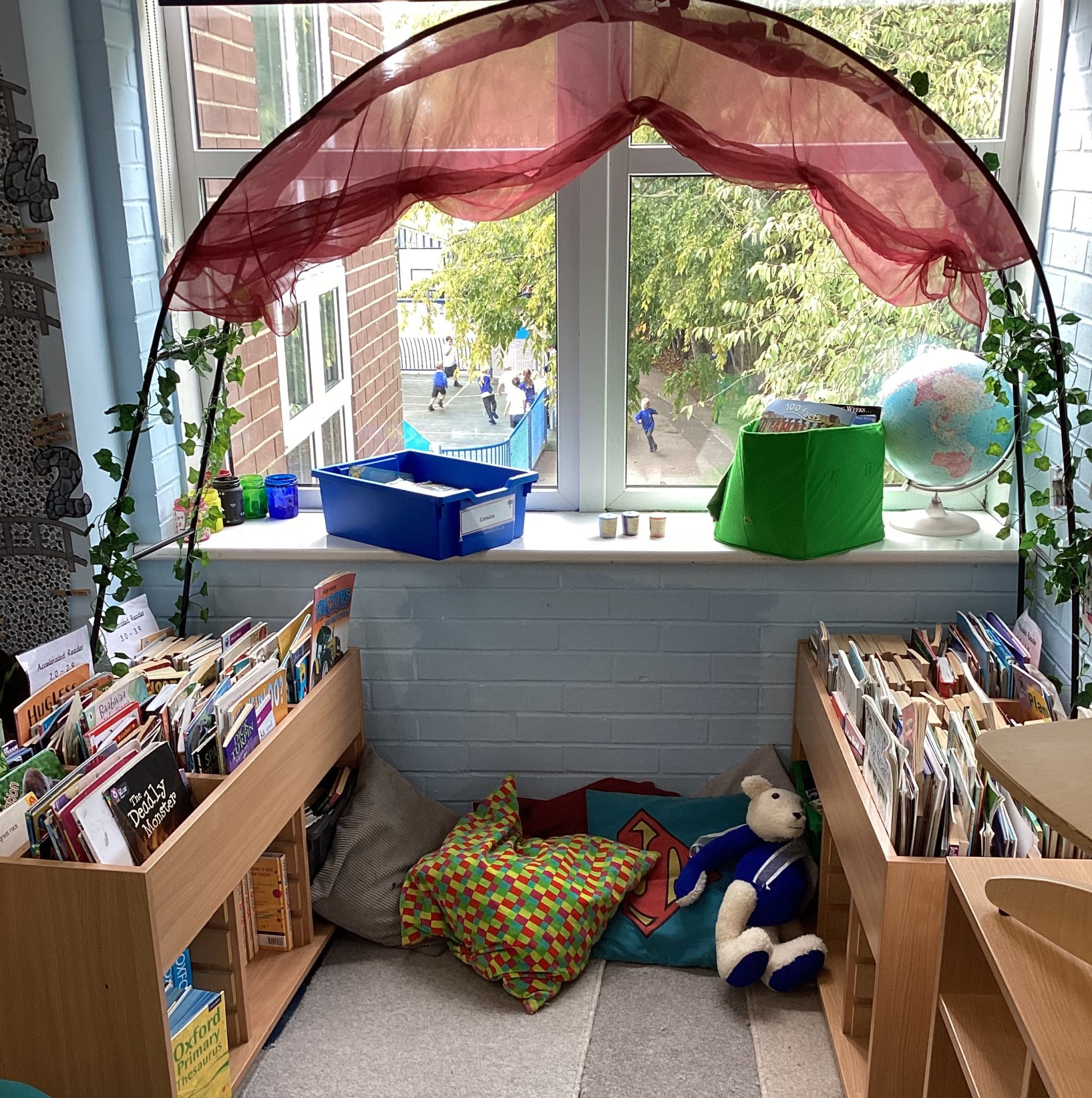 the reading nook in a year 4 classroom
