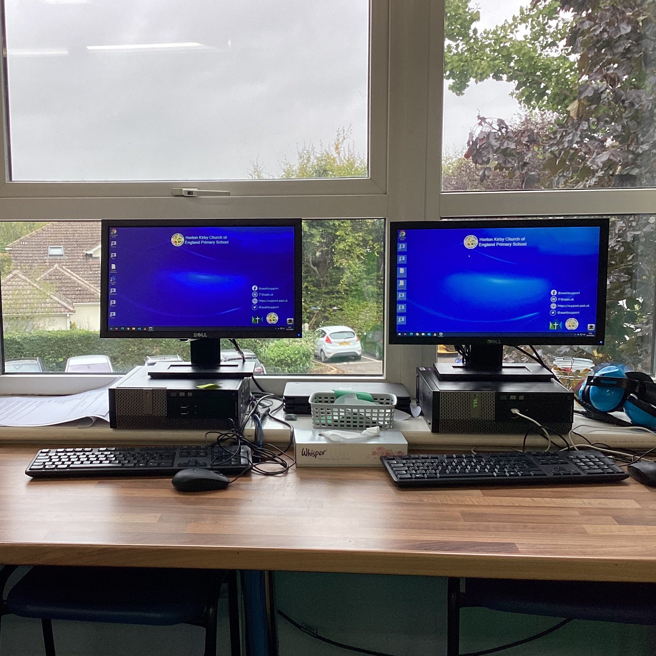 computers are accessible in the year 4 classroom at horton kirby primary
